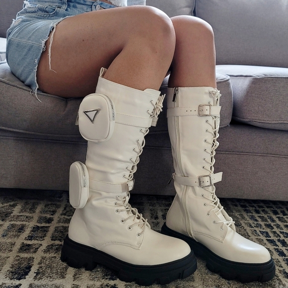 White combat boots - Picture 4 of 6